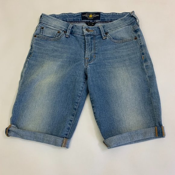 Lucky Brand Pants - Lucky Brand Light Blue Denim Shorts Size 2/26 Cuffed Hem Soft Stretch Bermuda